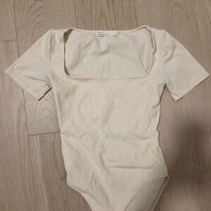 OAK + FORT Off-White Square Neck Bodysuit